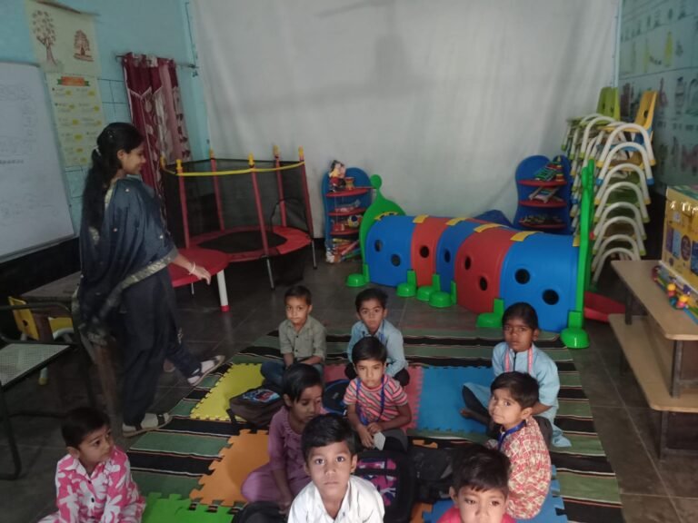Teacher guiding students during classroom activity