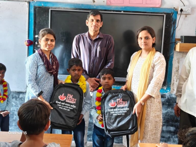 Students with school bags in classroom